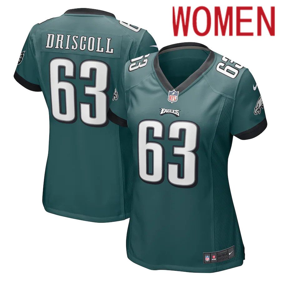 Women Philadelphia Eagles #63 Jack Driscoll Nike Midnight Green Game NFL Jersey->women nfl jersey->Women Jersey